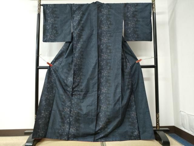 平和屋着物○本場大島紬 枝花文 やまと誂製 正絹 逸品 未使用