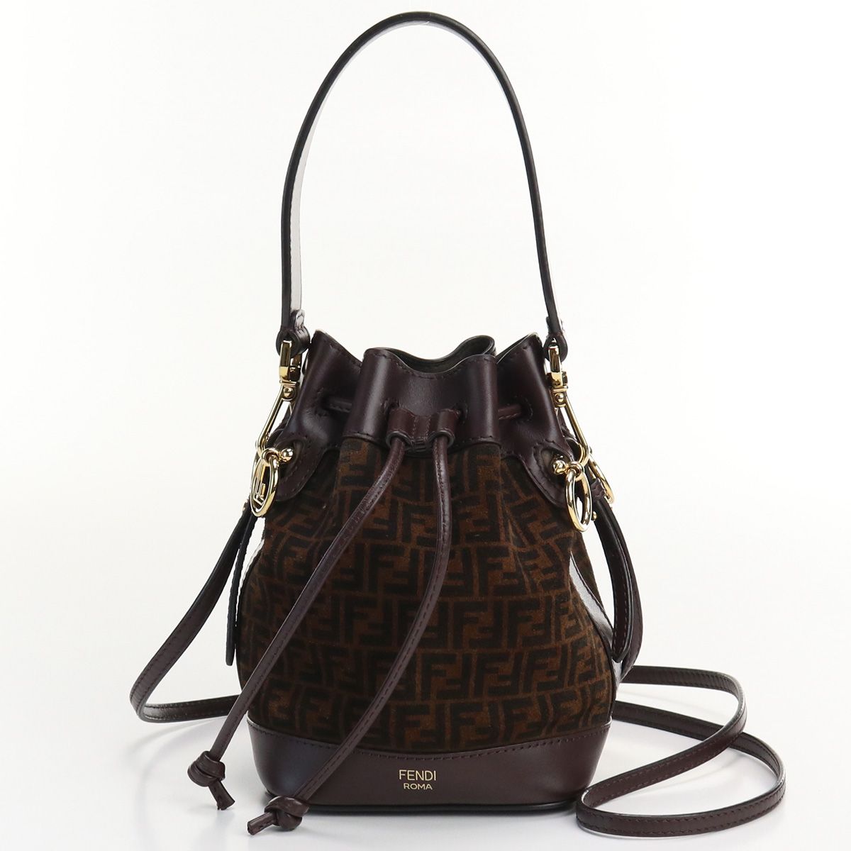 FENDI フェンディ ズッカ柄 ミニ モン トレゾール 8BS010 AFIS F1E3L 