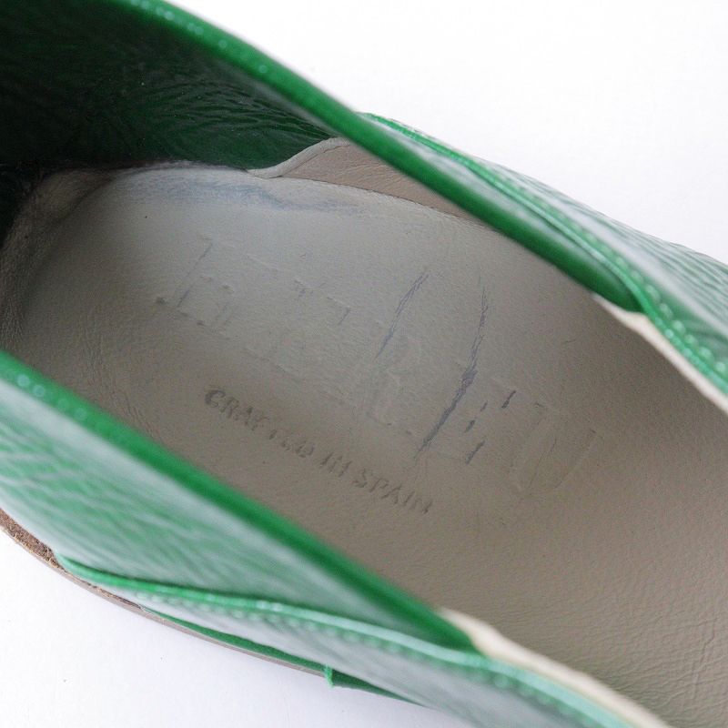 美品 2023SS ヘリュー HEREU Llasada Crinkled Glossy スクエアトゥ  