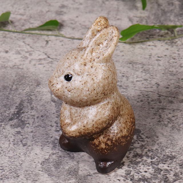 信楽焼 うさぎ 置物 玄関 かわいい 陶器 ウサギ 兎 縁起物 焼き物