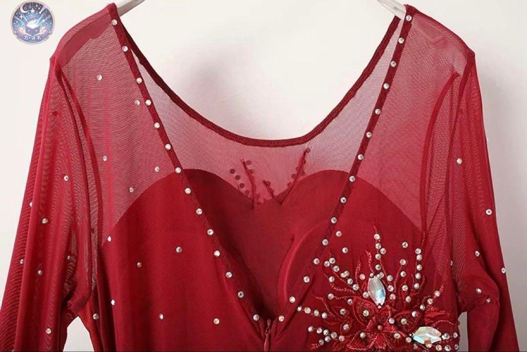 新品未使用 豪華なストーン付きスタンダードドレス 競技会や発表会