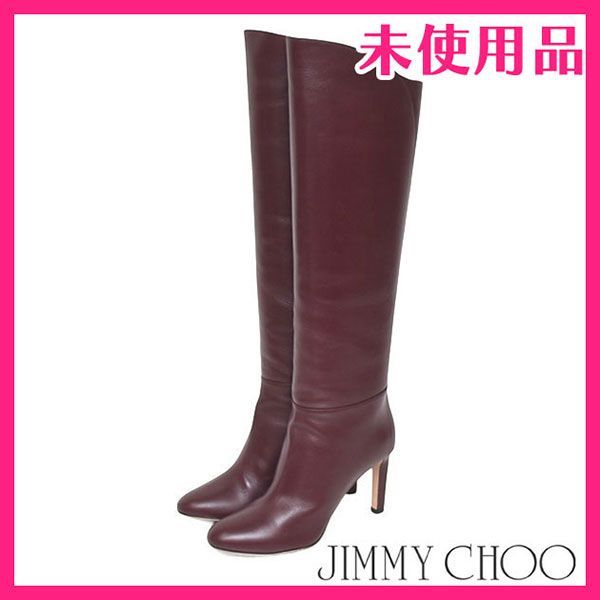♪ジミーチュウ|ジミーチュー 定価21万 バックJCロゴ ロングブーツ 38 約25cm