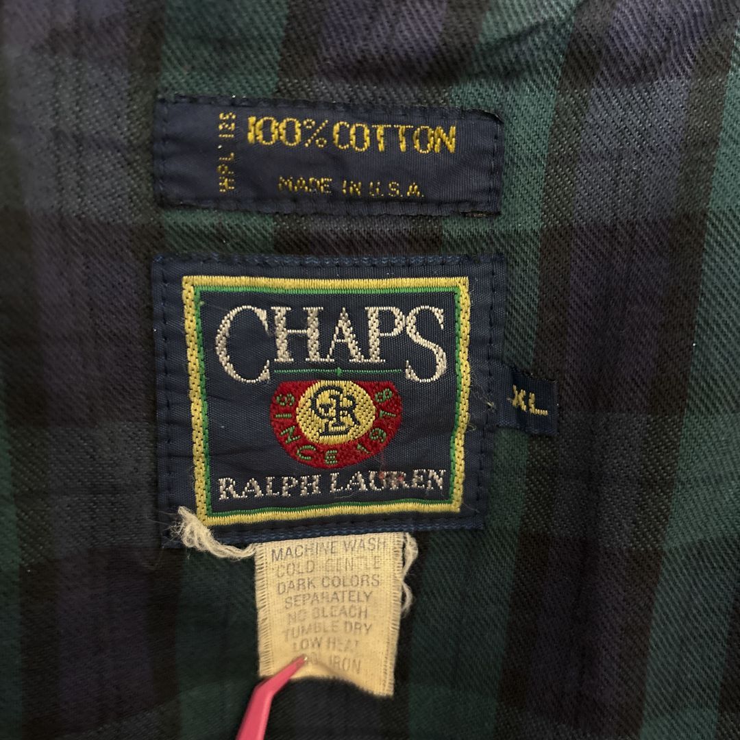 CHAPS RalphLauren】 80s USA製レザー襟デニムハンティングジャケットS