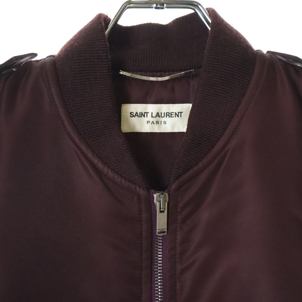 【未使用級】SAINT LAURENTナイロン ボンバー ジャケット ボルドー SAINT LAURENT PARIS (サンローランパリ) 18AW ナイロン