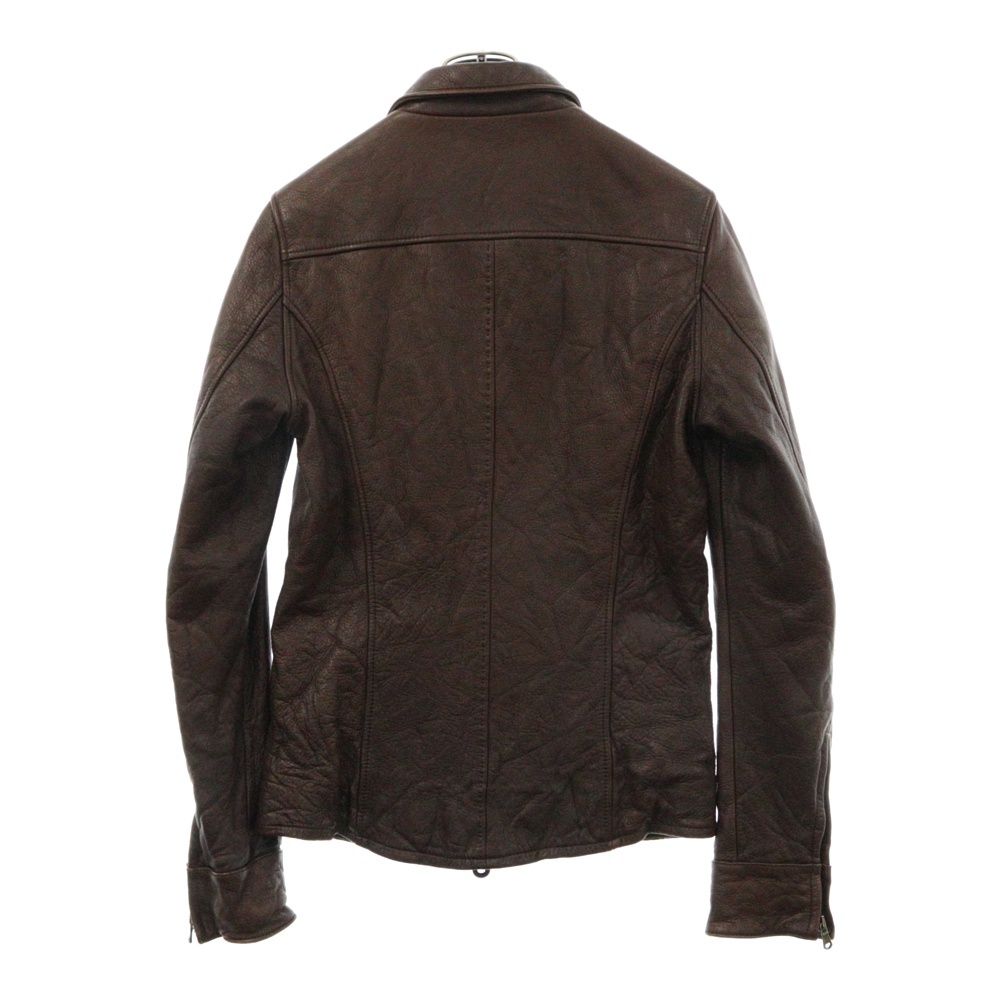 ブラウン レザージャケット ジッパー付き FREAK'S STORE｜フェイクレザー ジップアップ ブルゾン 24AW