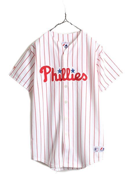 90s MLB Majestic フィリーズ ベースボール シャツ S 大リーグ お得なクーポン配布中!】 90s MLB Majestic フィリーズ ベース