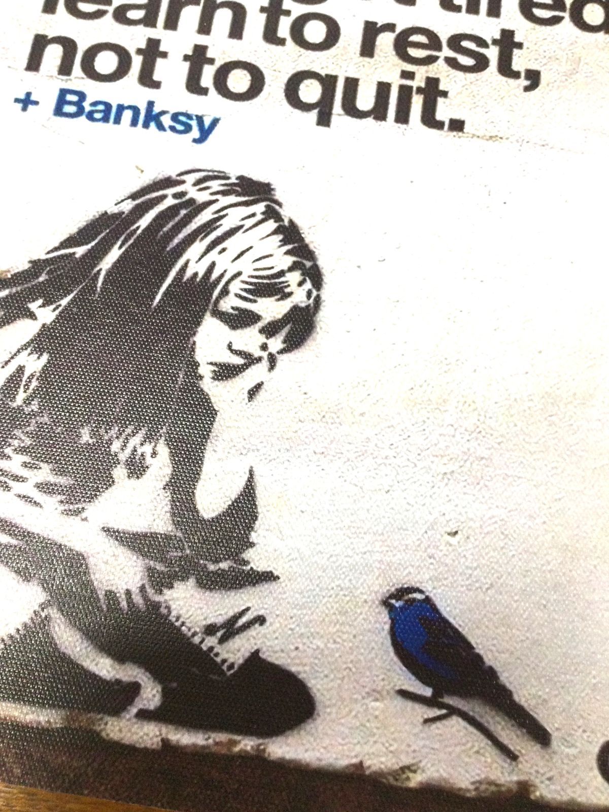 BANKSY バンクシー 「青い鳥と少女」 キャンバス アート - メルカリ