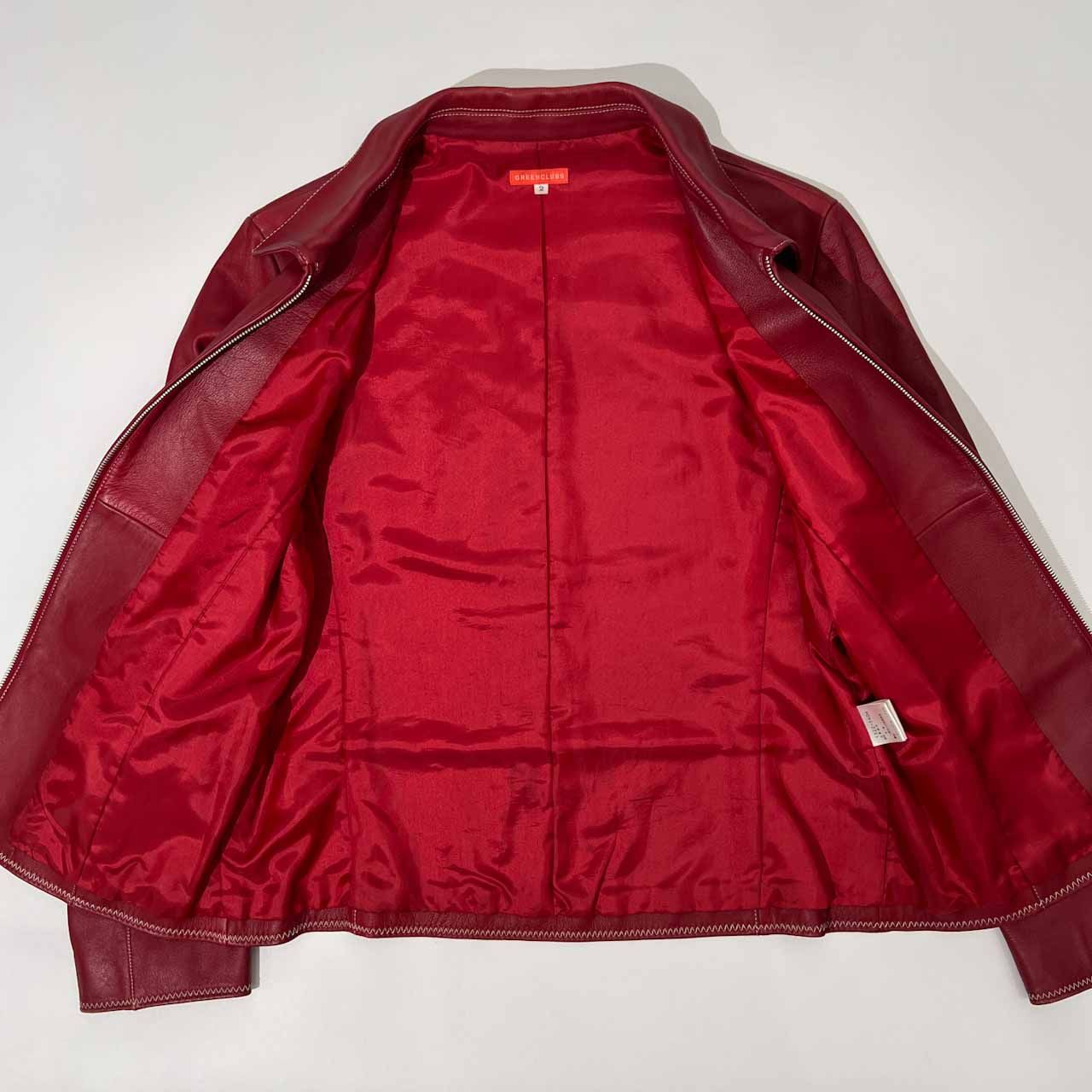 美品 羊革 GREENCLUBS グリーンクラブ ジップアップ 本革