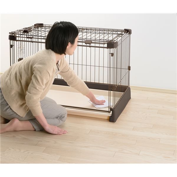 もっとお掃除簡単ペットサークル 90-60 ダークブラウン STEELWINDOWSANDDOORS_COM