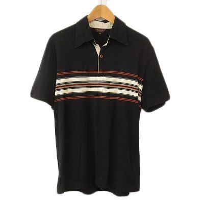 ポールスミスコレクション PAUL SMITH COLLECTION ポロシャツ ボーダー 半袖 コットン M 国内正規 黒 ブラック