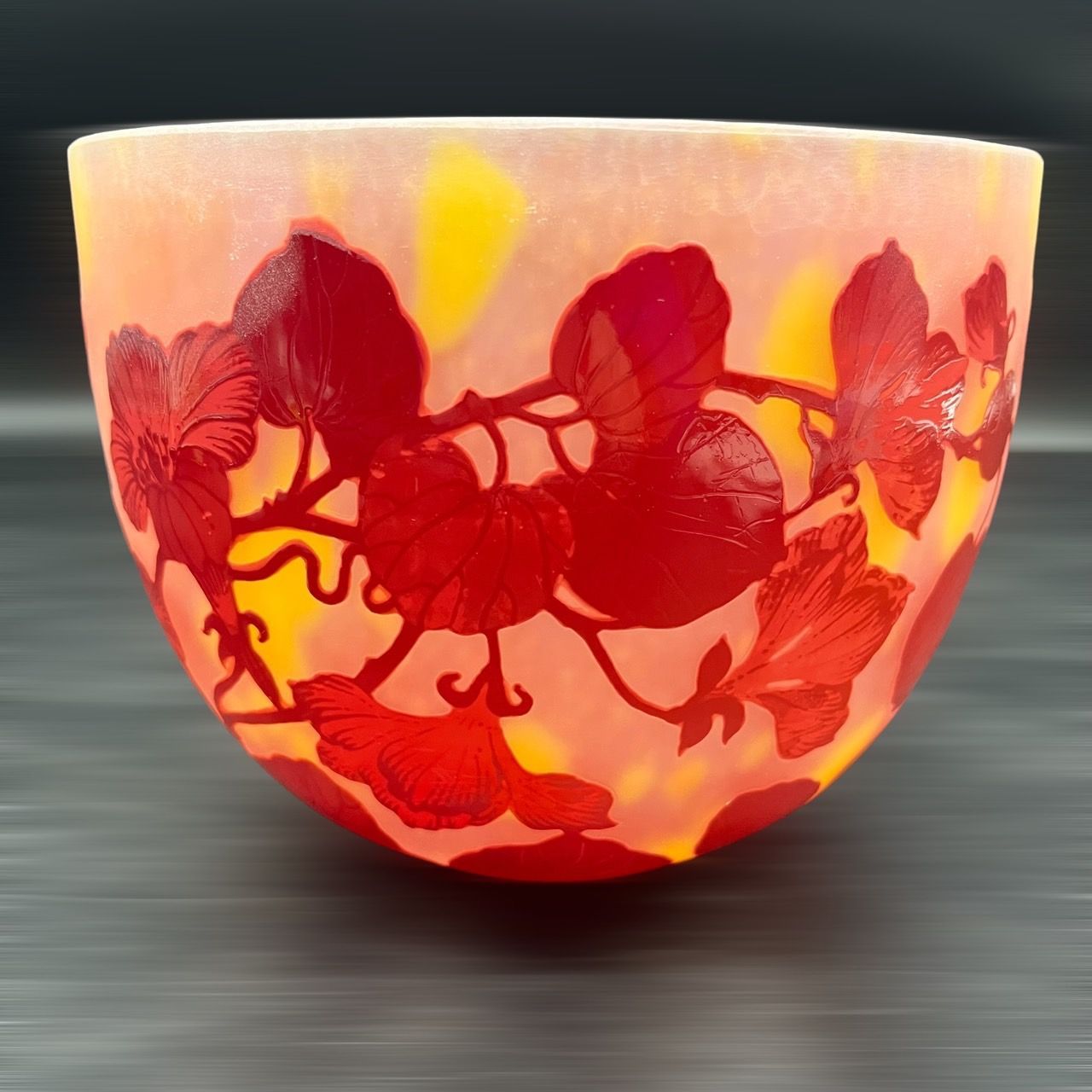 【証明書】エミールガレ　ボンボニエール　カメオ彫り　被せガラス　高さ17cm 証明書】エミールガレ ボンボニエール カメオ彫り 被せガラス 高