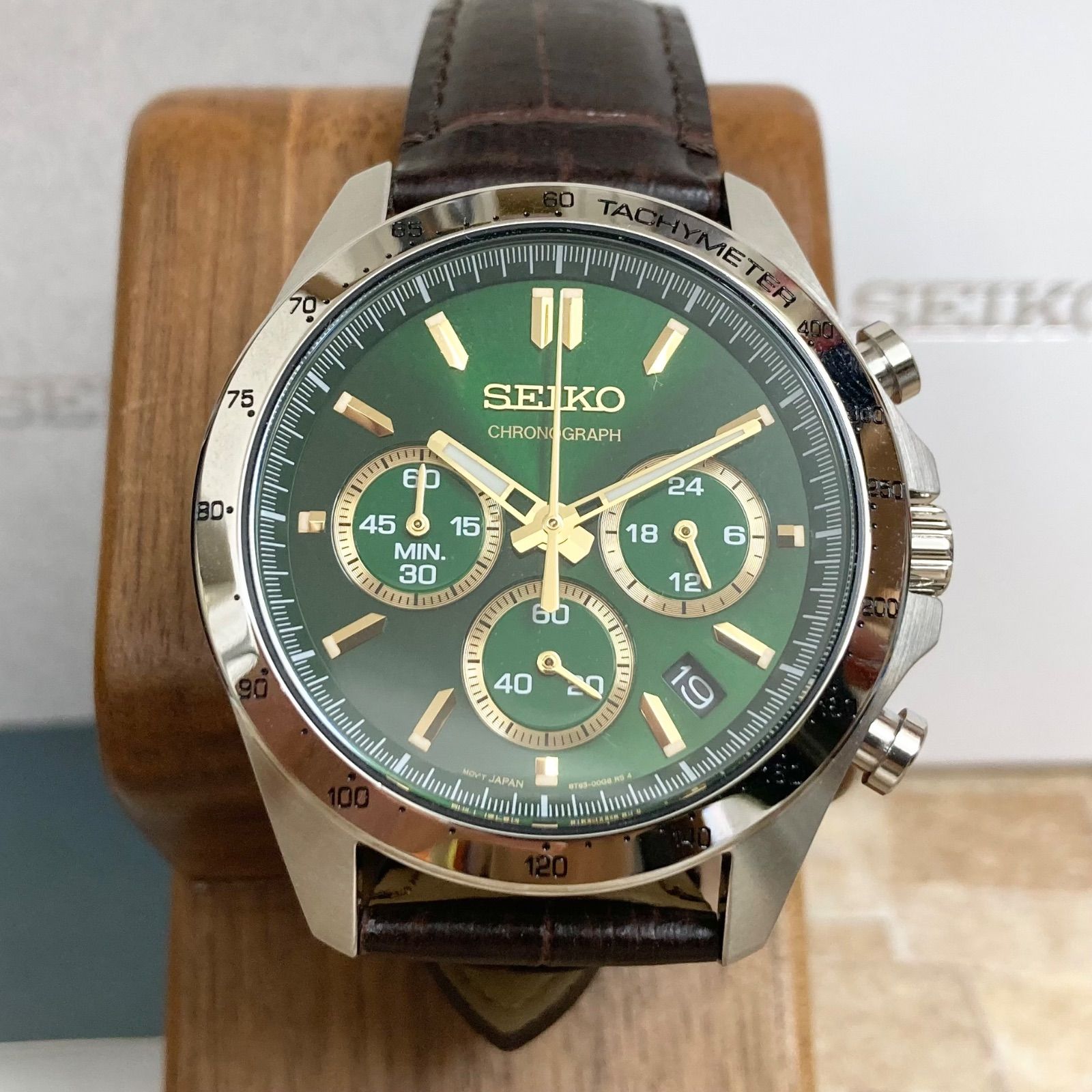 【美品】SEIKO SBTR017 クロノグラフ グリーン セイコー セレクション スピリット 8Tクロノ SBTR017 メンズ