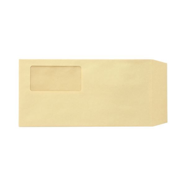 TANOSEE 窓付封筒 裏地紋なし長3 テープのりなし 70g|m2 クラフト 窓 グラシン紙 業務用パック 1ケース 1000枚
