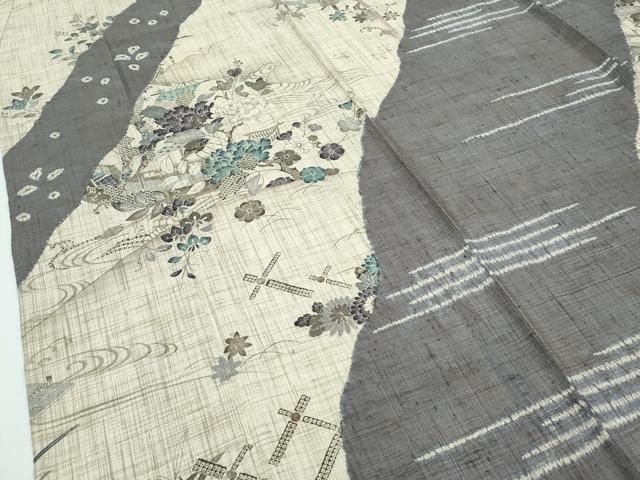 平和屋本店□極上 銀座もとじ 染織の名門 しょうざん 生紬 訪問着 単衣