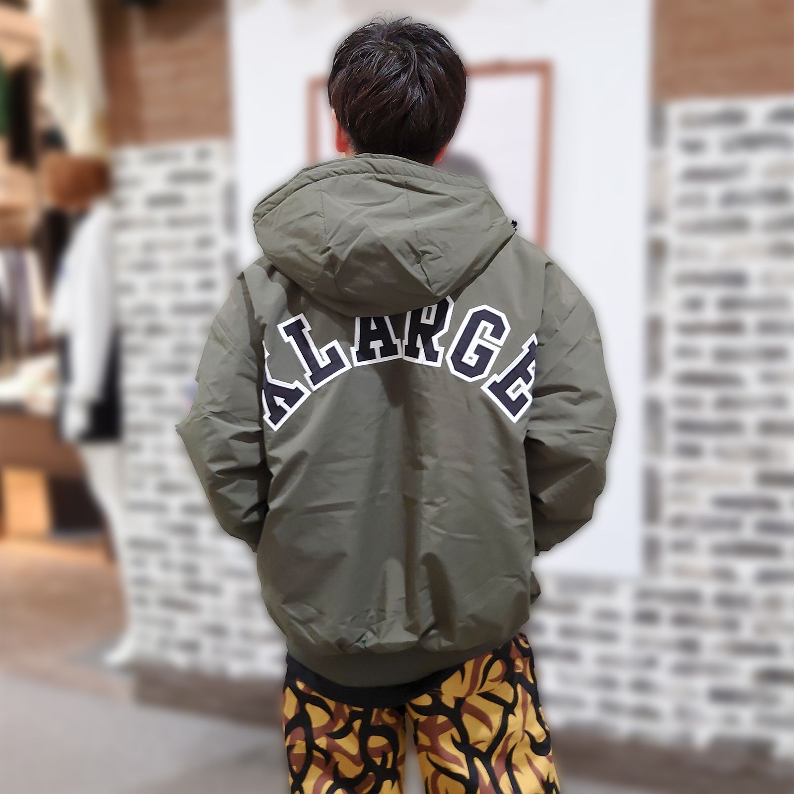 XLARGE（エクストララージ）オリーブ NYLON PUFFER JACKET 101233021006