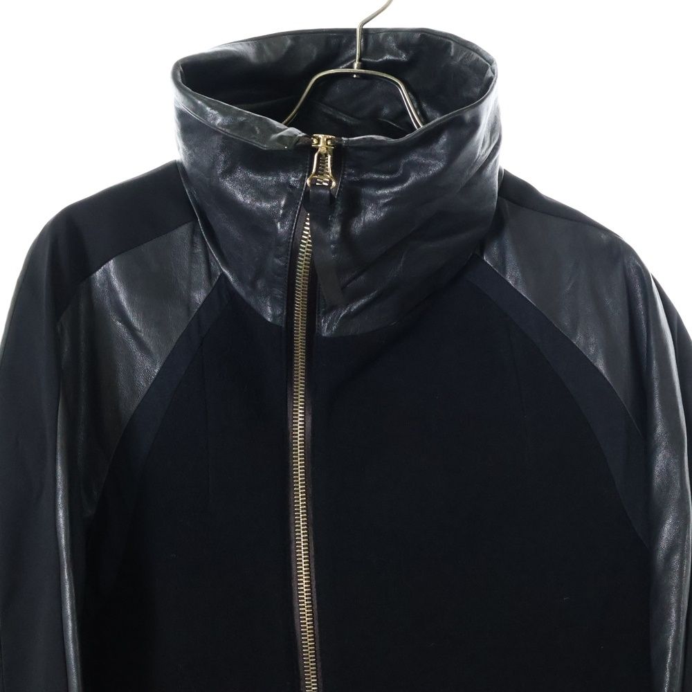 Paul Smith (ポールスミス) ウール切り替え レザー ハイネック