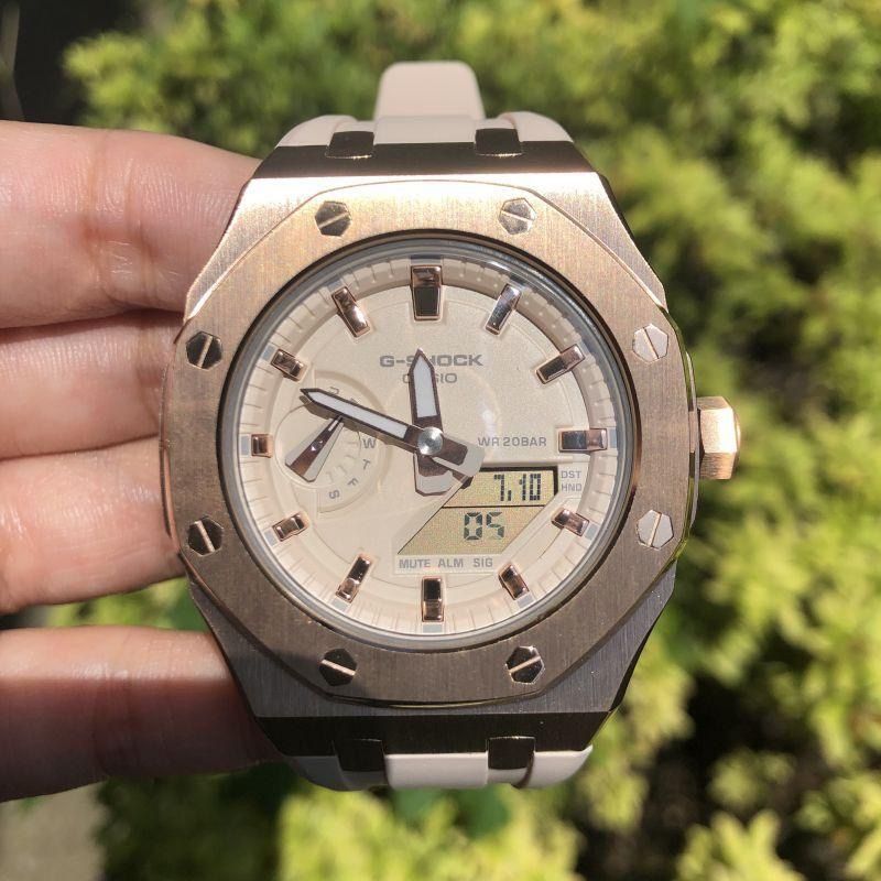 G-shock GMA-S2100-4A 小さめ カシオーク カスタマイズ ステンレス  