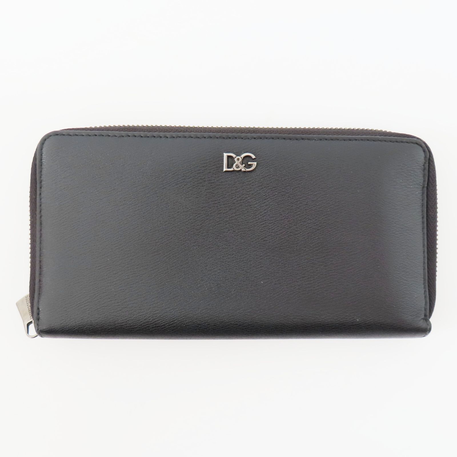 K11 美品 DOLCE＆GABBANA ドルチェ&ガッパーナ ロゴ レザー ラウンド  