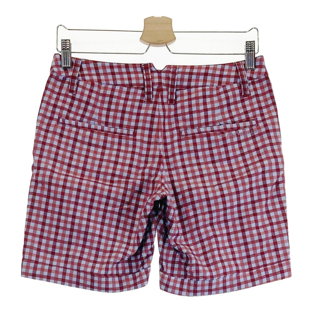 【新品タグ付】パーリーゲイツ赤黒チェック柄 ショートパンツ サイズ0 サイズ：0 PEARLY GATES パーリーゲイツ ストレッチ ショートパンツ
