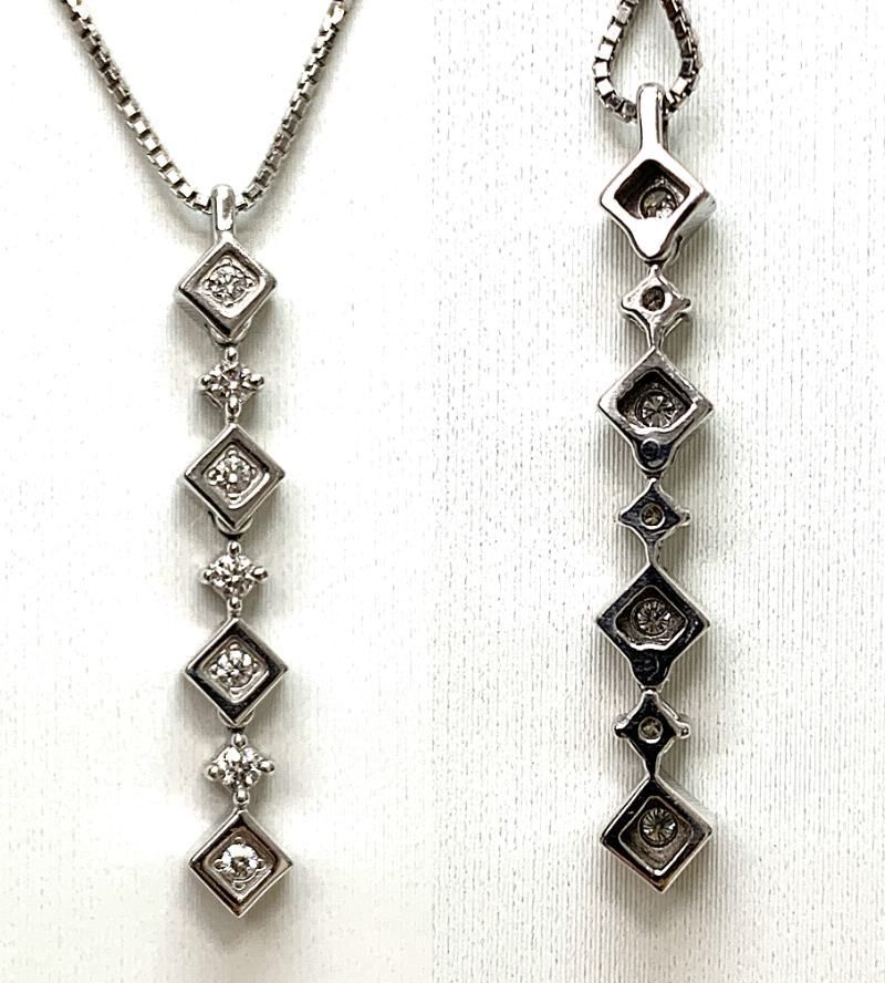K18WGミスティックトパーズネックレス 6mm ベネチアン0.7mm40