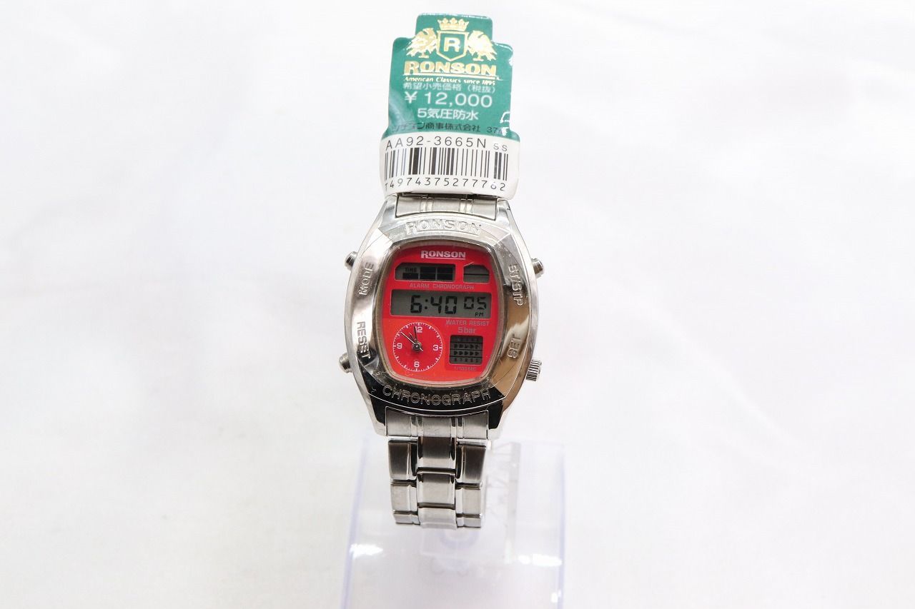 【W145-1】美品 動作品 電池交換済 ロンソン デジアナ 腕時計
