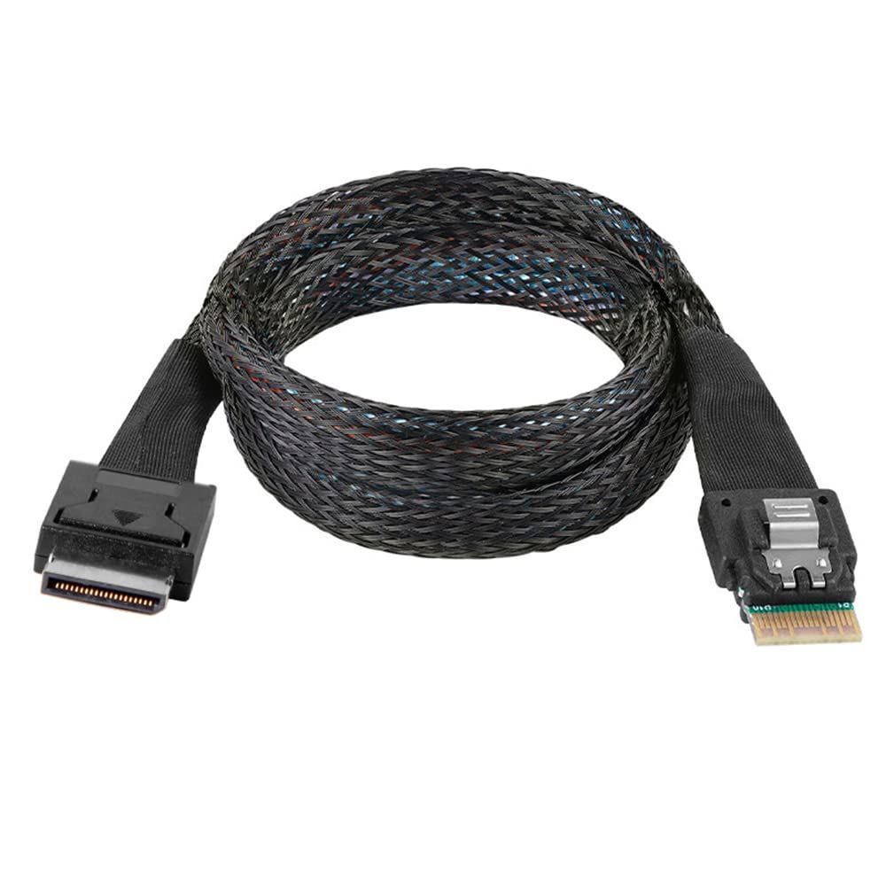 新品 NFHK OcuLink PCIe PCI-Express SFF-8611 4i to SFF-8654 スリムライン SSD データアクティブケーブル 50cm PCIe Gen 4 SlimSAS (SFF-8654) 8i to OCulink (SFF-8611)...