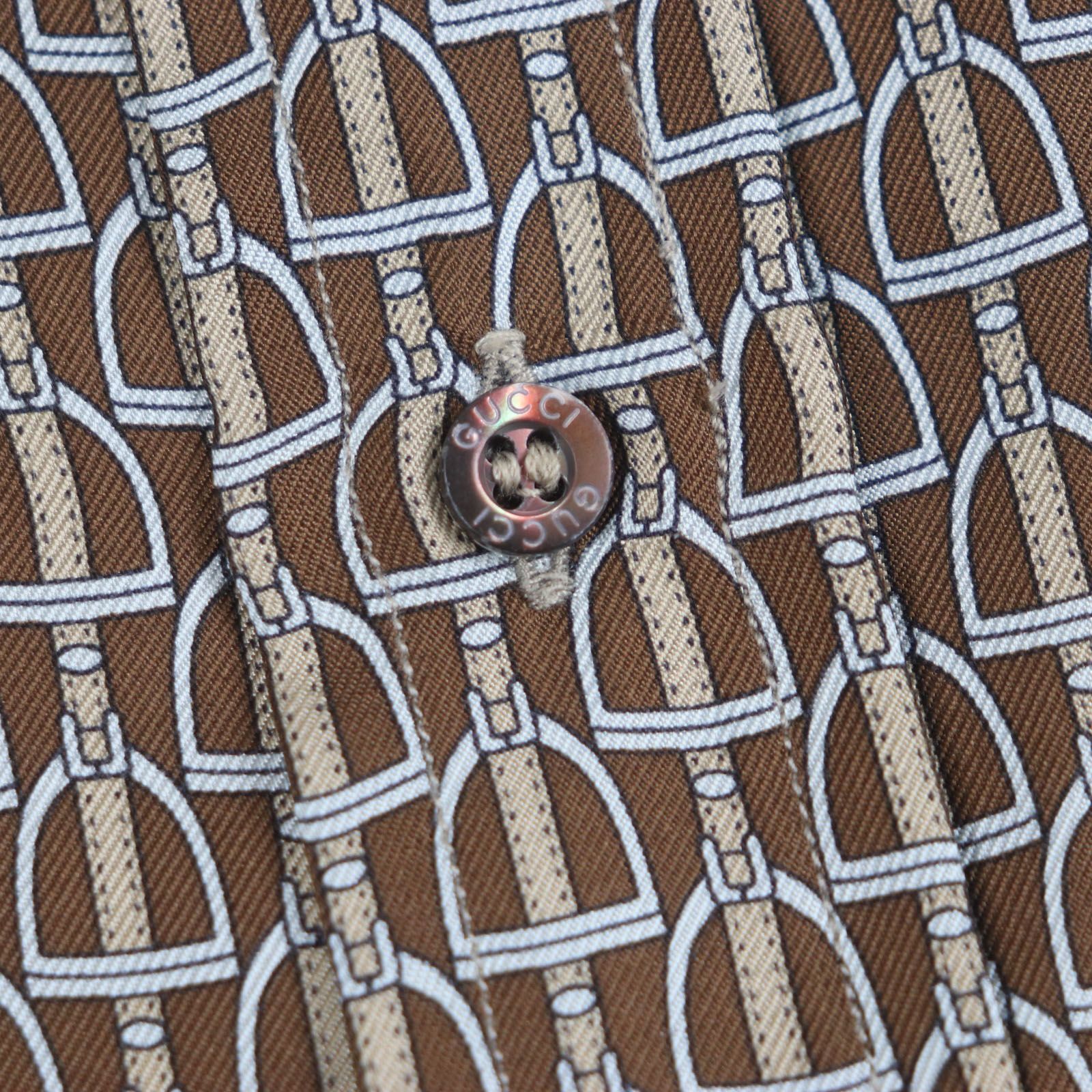 極美品▽GUCCI グッチ シルク100% トムフォード期 総柄 馬具鐙 ロゴ  