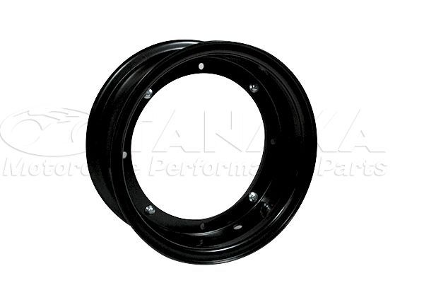 [ca611]ダックス・シャリー用アルミ合わせホイール/ブラック　10インチ3.5Ｊ-4本ハブ用