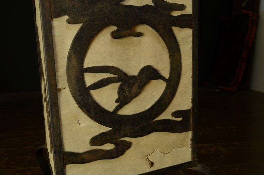 蔵A4129】古民藝 鉄 行灯 兎文 透かし 行燈 - メルカリ