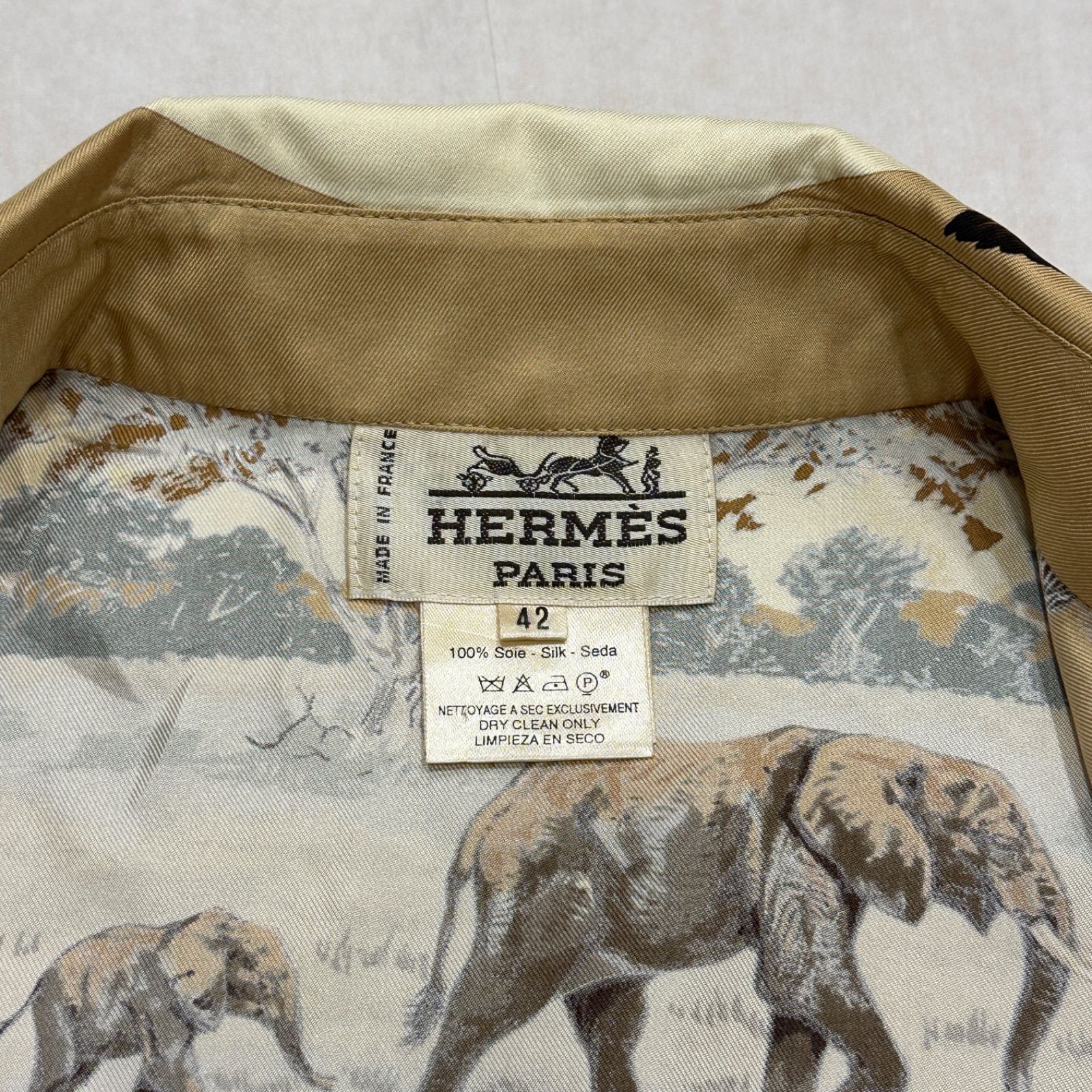 美品】42 HERMES エルメス 2L〜3L ヴィンテージ サファリ