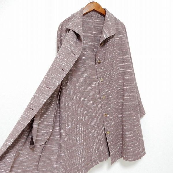 anc 登美 群言堂 グンゲンドウ コート ピンク系 白 麻混 レディース