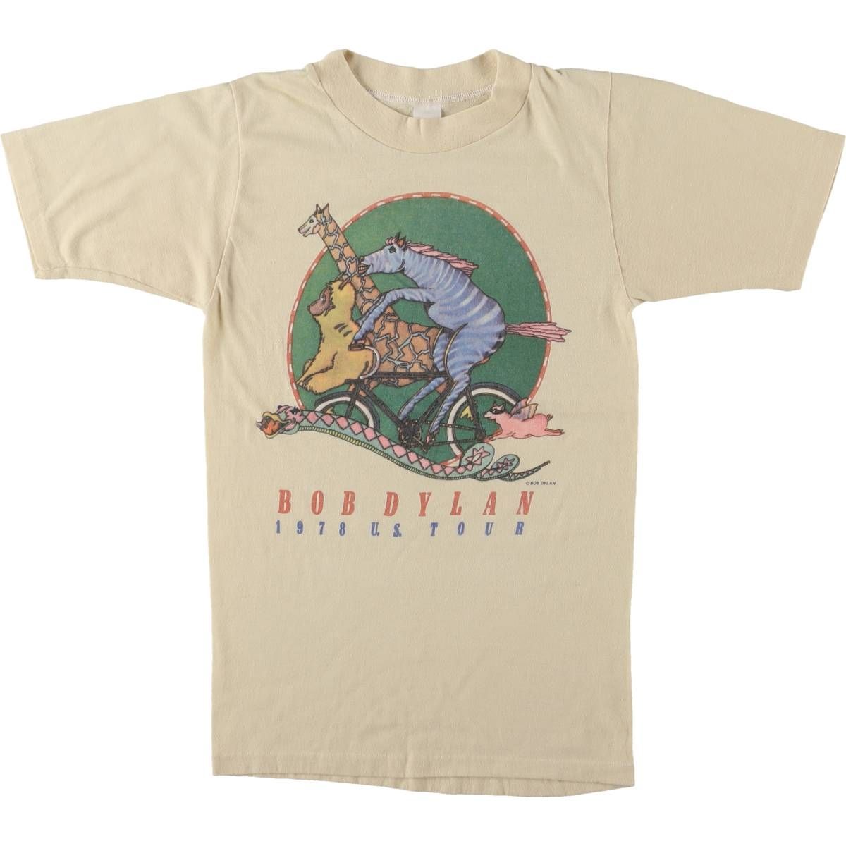 古着 BOB DYLAN ボブディラン アニマル柄 バンドTシャツ バンT レディースXS相当 ヴィンテージ|eaa585194