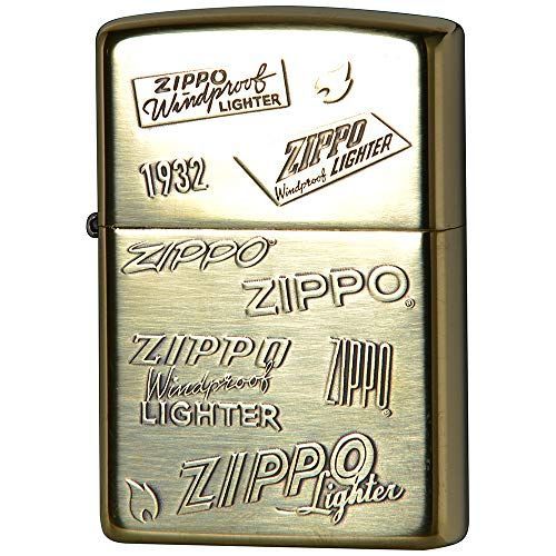 A130834 ZIPPO(ジッポー) ライター ゴールド ロゴ 両面エッチング