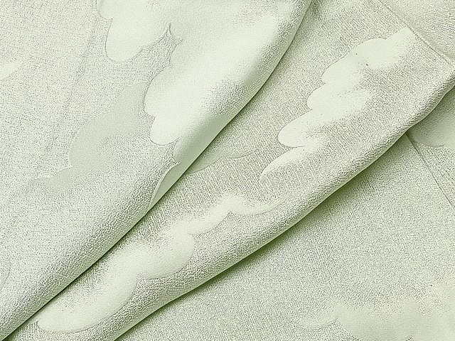 平和屋着物▽上質な色無地 単衣 雲地紋 柳鼠色 正絹 逸品 CAAU3790xi
