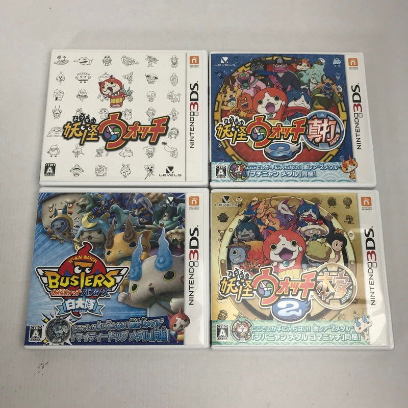 品 妖怪ウォッチ 3DS ソフト 4点セット 真打 本家 他 023-251024-ky-07-fuz