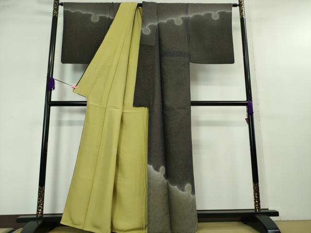 平和屋本店□極上 訪問着 紗袷 雪輪 花唐草紋紗 暈し染め 逸品