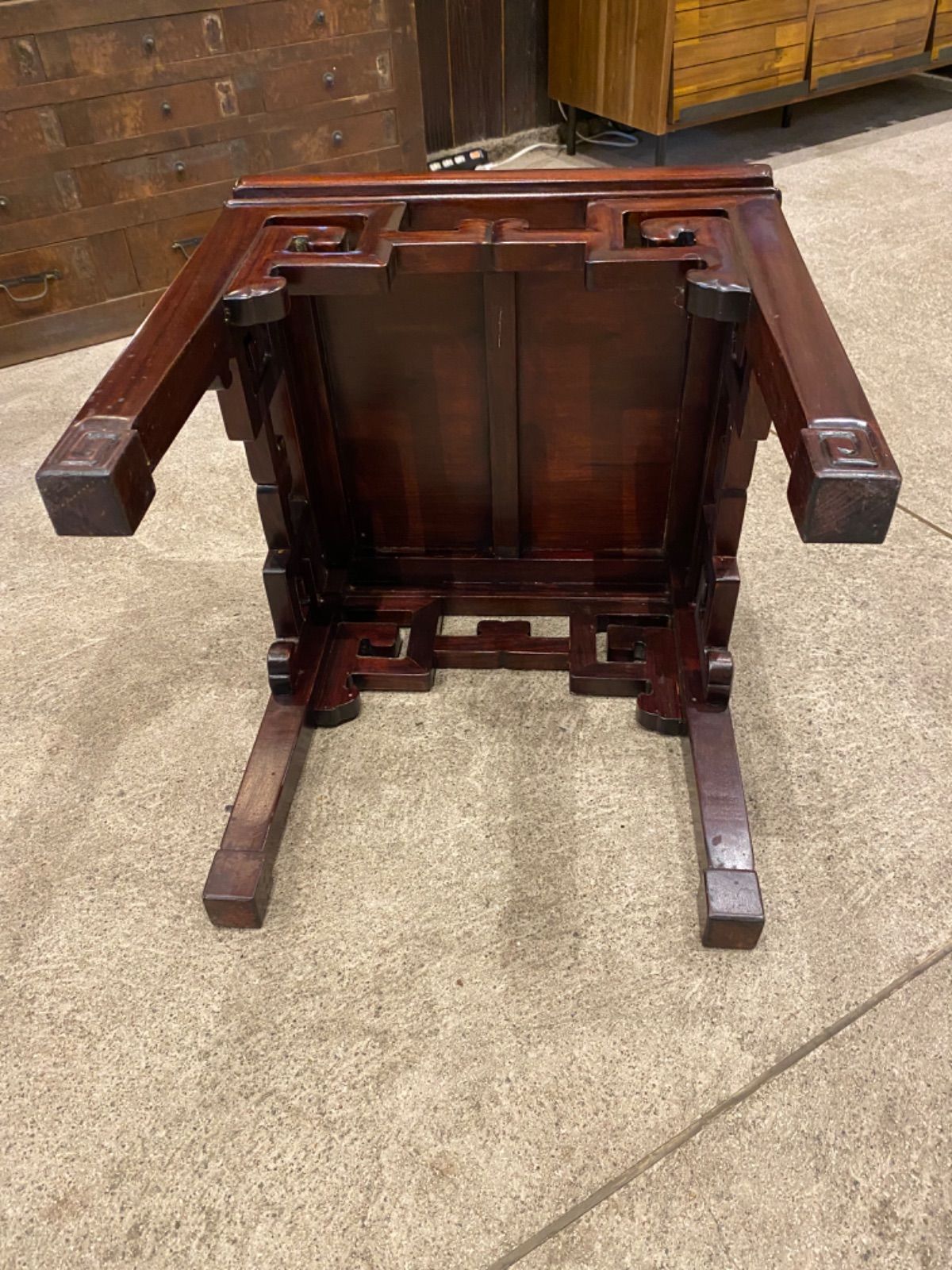 中国美術 唐木 長方 花台 幅53,5cm 香炉台 飾台 瓶台 紫檀