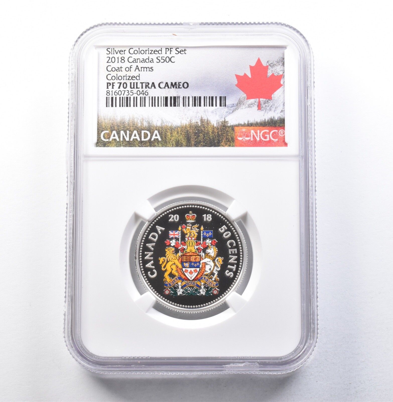 2018年 カナダ 50セント銀貨 化プルーフセット 紋章 PF70 UCAM NGC