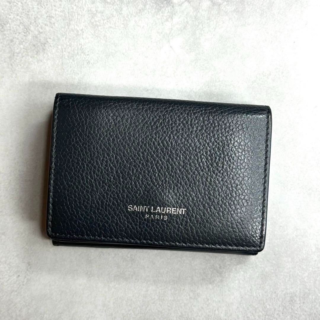 SAINT LAURENT サンローラン タイニーウォレット 三つ折り財布 ミニ財布 グレインカーフレザー グレー TINY WALLET 459784  - メルカリ