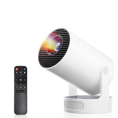 プロジェクター 家庭用 超小型 2025アップグレード版Android TV14.0搭載＆270°回転＆HiFi外部スピーカー 27000LM 1080P 4K対応 短距離投影 高輝度 天井投影 Wi-Fi6 大画面 自動台形補正 操作簡単 軽量Blump