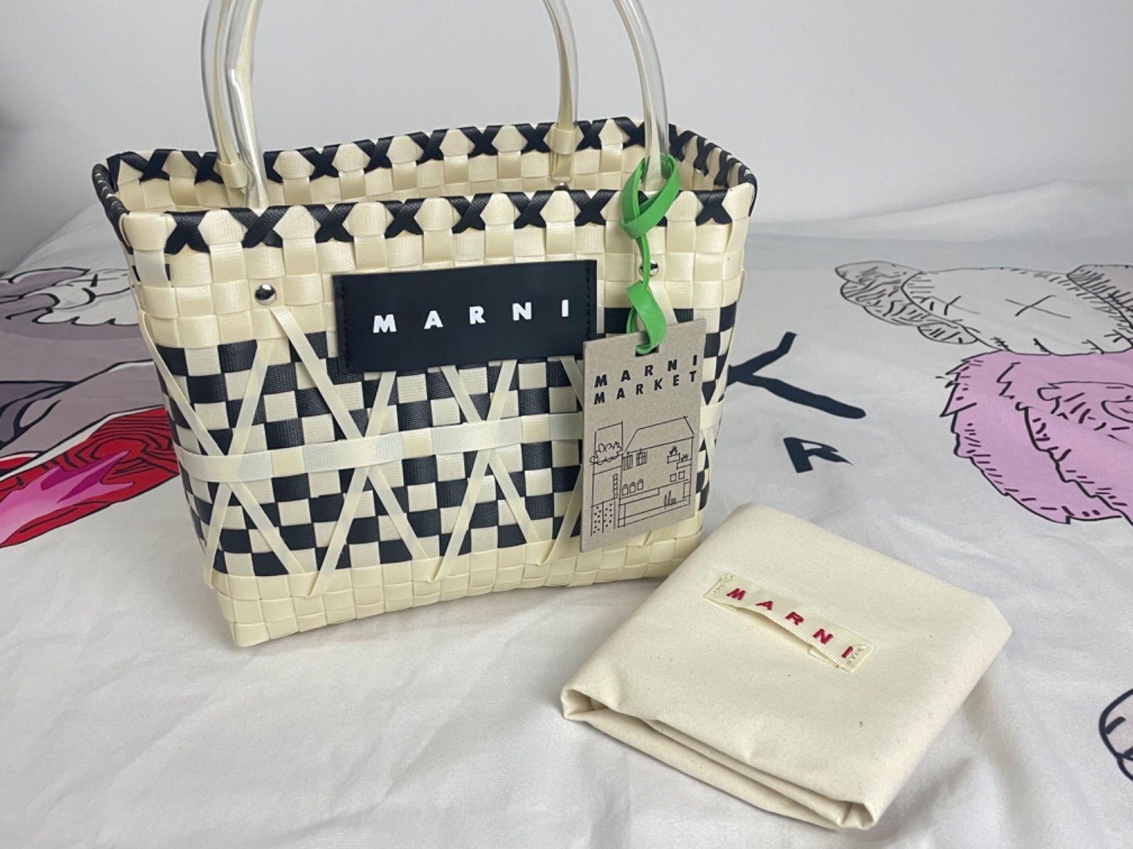 MARNIかごバッグ ピクニックバッグ ハンドバッグ