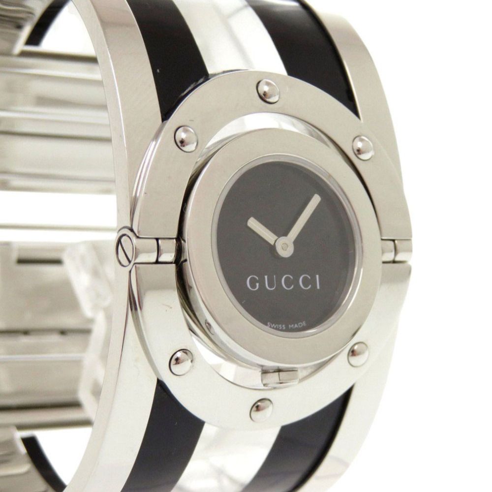 美品 グッチ 112 トワール バングル SS プラスチック ブラック  