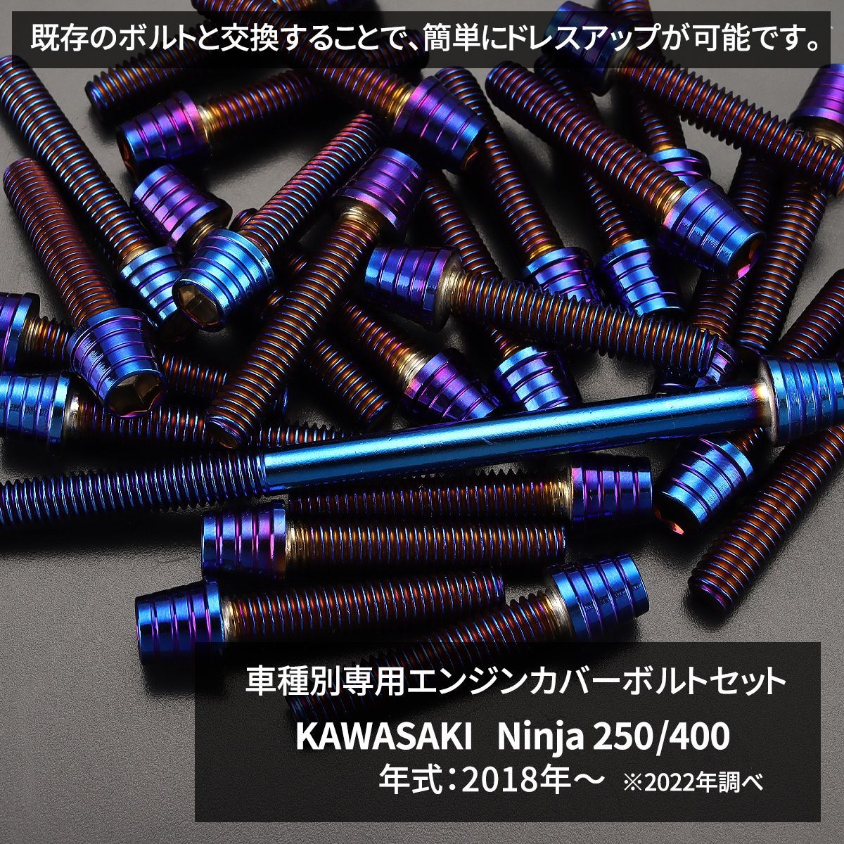 ニンジャ250/400 Ninja エンジンカバー クランクケース ボルト 28本