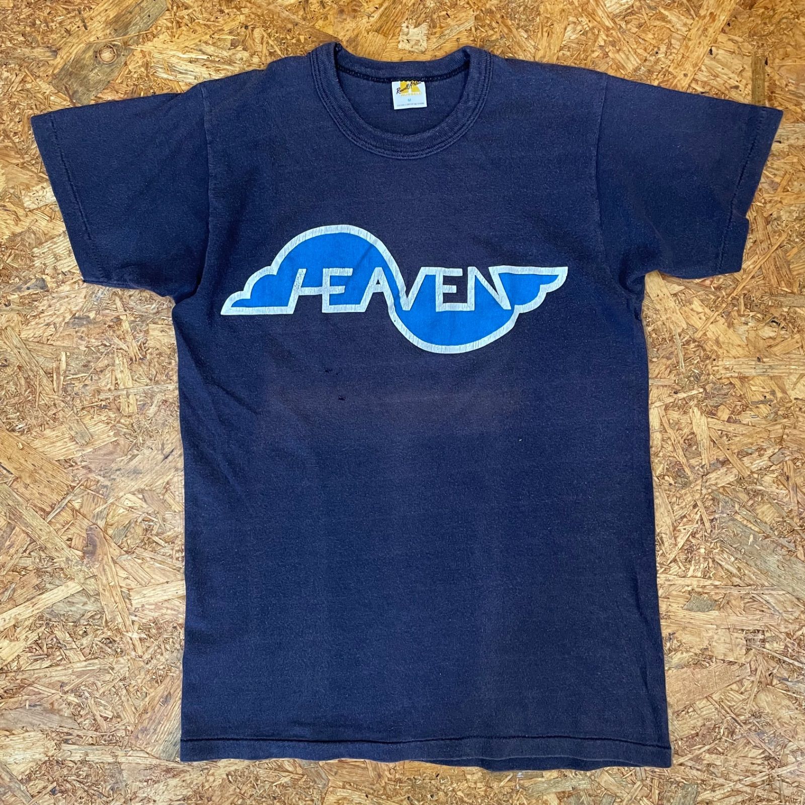 70s USA製 RUSSELL ATHLETIC Tシャツ M 金タグ 半袖 HEAVENプリント 