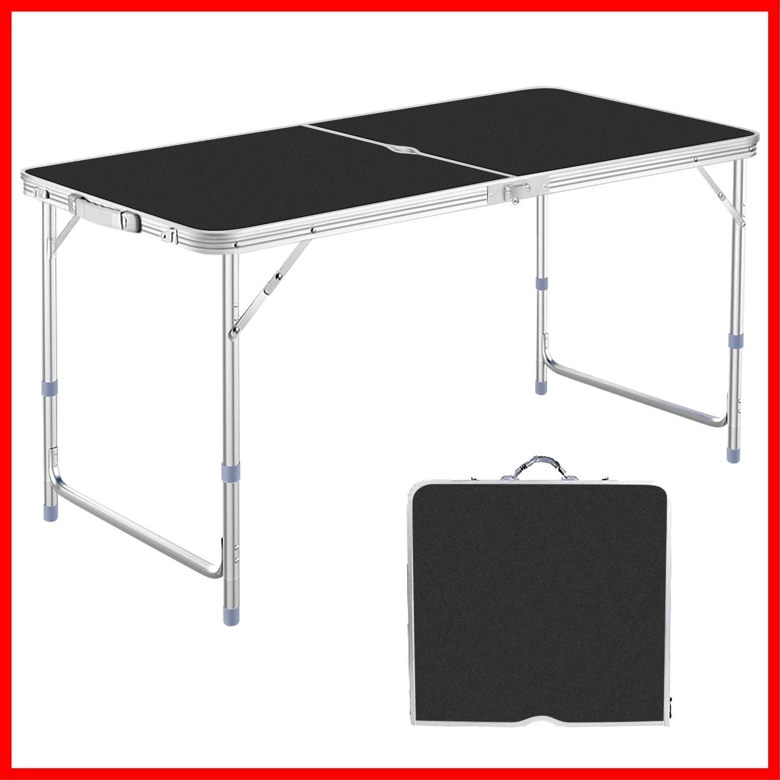 人気商品 コンパクト 折畳み キャンプ用 レジャー ピクニック 収納 3段階高さ調整 折りたたみ120cm|180CM テーブル 簡単組立006 アウトドア キャンプテーブル DesertFox