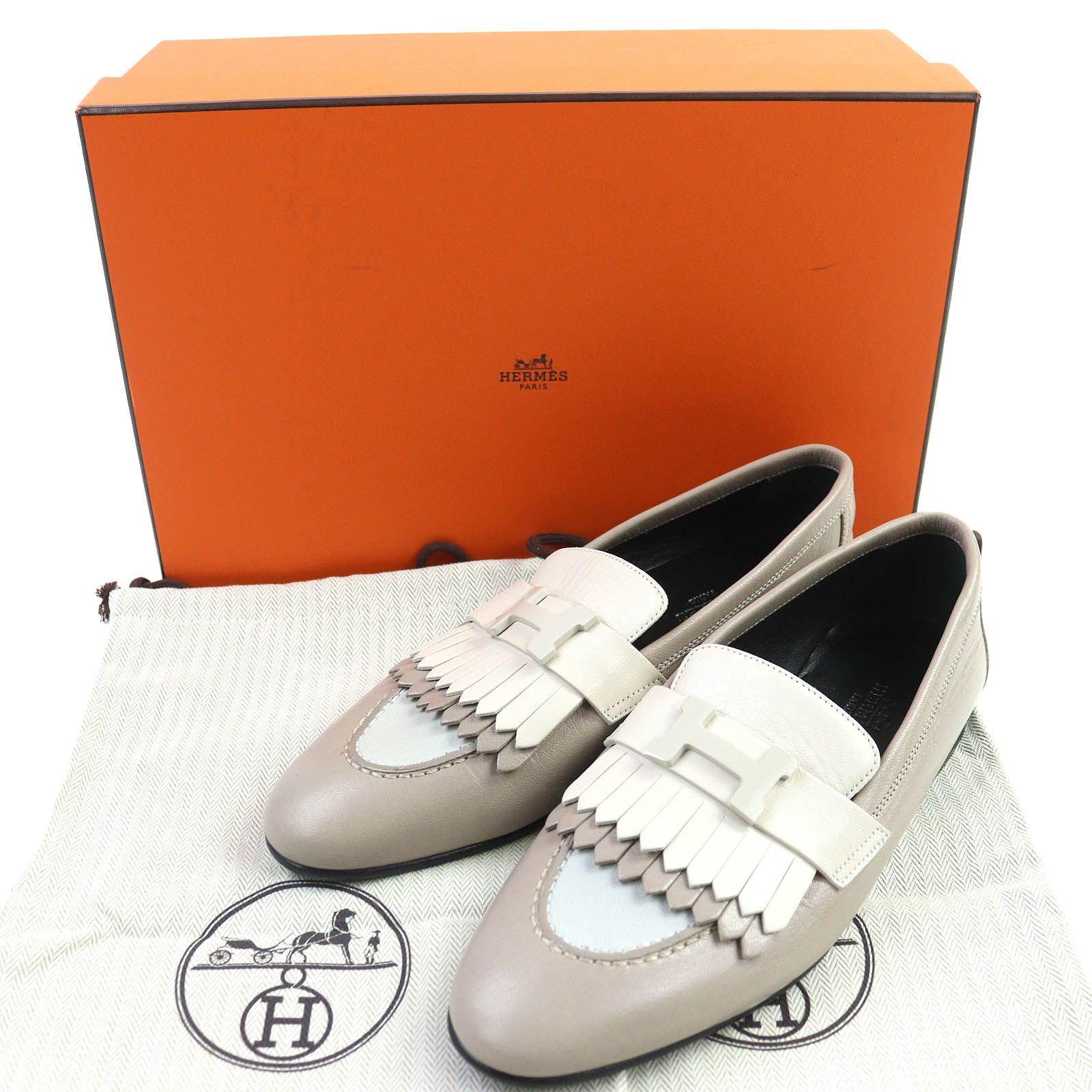 未使用品△HERMES エルメス 232136Z ロワイヤル Hロゴ モカシン