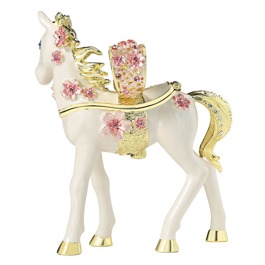 EX634-1【正規品】＜桜小馬＞2026年 干支の置物 ジュエリーボックス