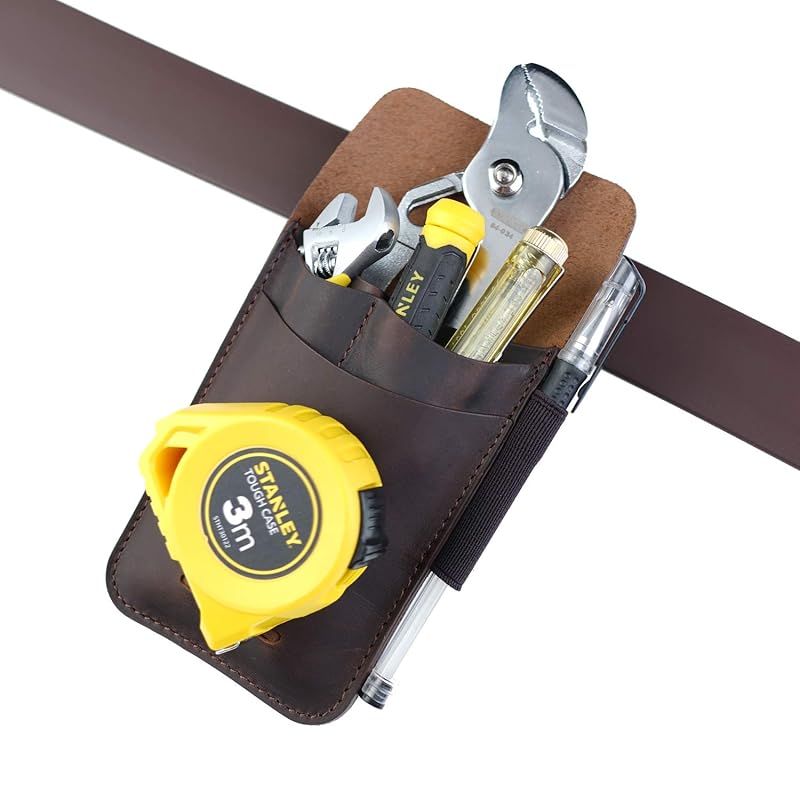 Viperade PJ14レザーツールポーチ、巻尺ホルダー、ペンチポーチ