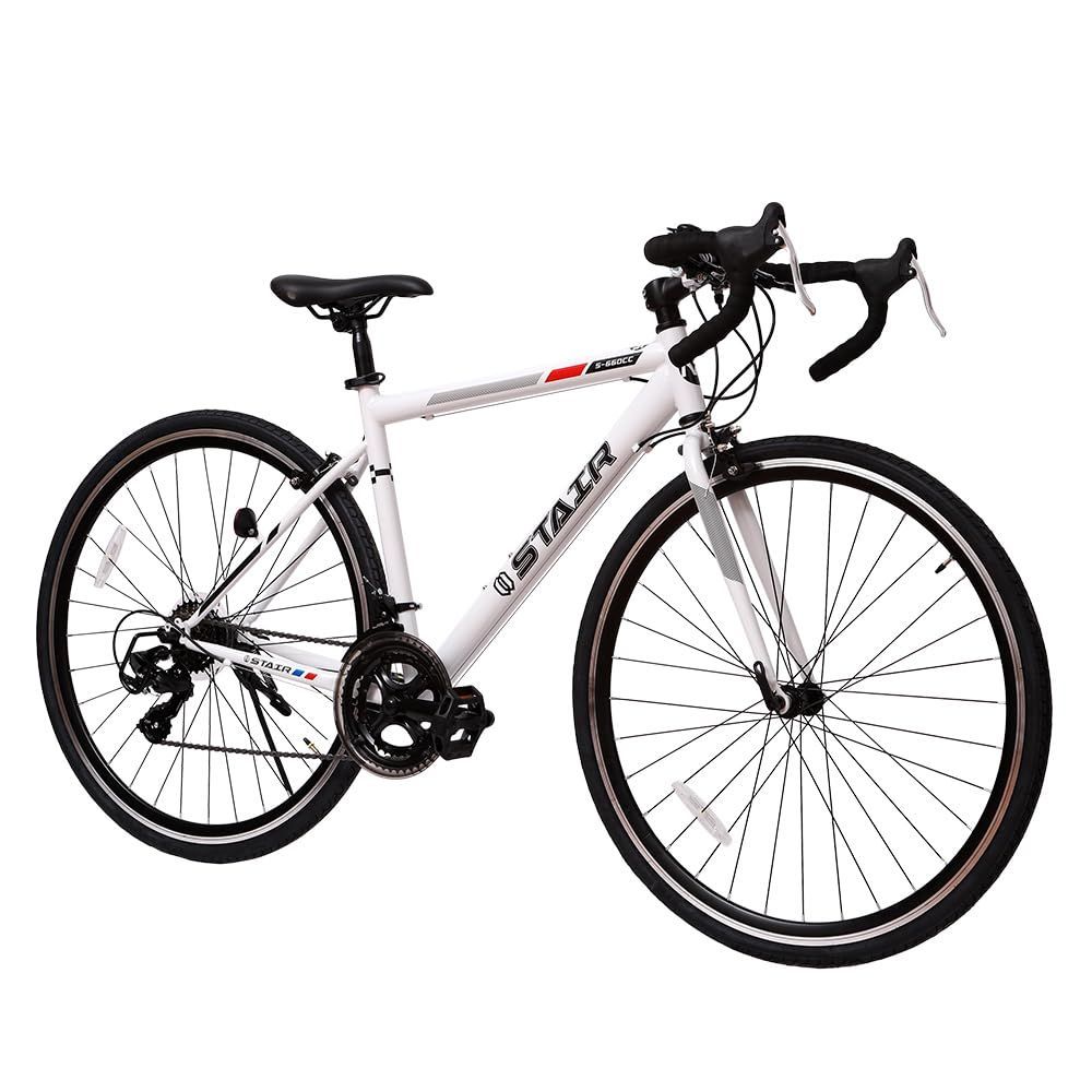 自転車 シマノ14段変速 ロードバイク 700*32cタイヤ ドロップハンドル 補助ブレーキ搭載 前後キャリパーブレーキ 超軽量高炭素鋼フレーム