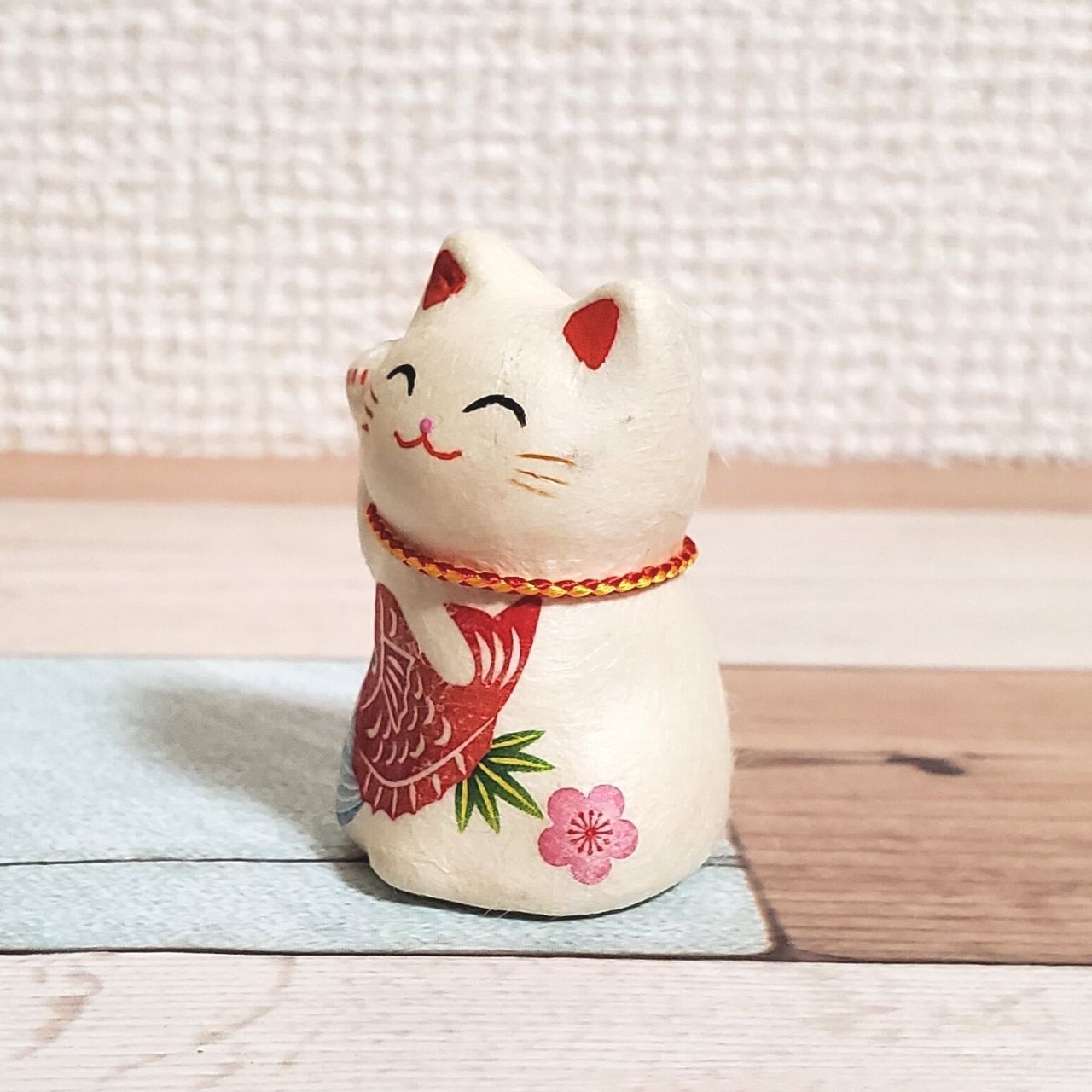 楽しい猫雑貨♪ちぎり和紙の彩り招き猫【めで鯛・ダルマ・富士山】 - メルカリ